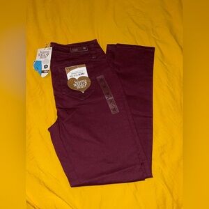 YMI Burgandy Mid-Rise Skinny Jeans